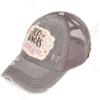 imageCC Ponycap Messy High Bun Ponytail Adjustable Mesh Trucker Baseball Cap HatCriss Cross Patch Top Knots  Coffee  Gray