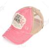 imageCC Ponycap Messy High Bun Ponytail Adjustable Mesh Trucker Baseball Cap HatCriss Cross Patch Top Knots  Coffee  Pink