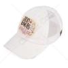 imageCC Ponycap Messy High Bun Ponytail Adjustable Mesh Trucker Baseball Cap HatCriss Cross Patch Top Knots  Coffee  White