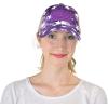 imageCC Ponycap Messy High Bun Ponytail Adjustable Mesh Trucker Baseball Cap HatCriss Cross Stars and Flag  Purple