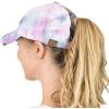 imageCC Ponycap Messy High Bun Ponytail Adjustable Mesh Trucker Baseball Cap HatCriss Cross Tie Dye Baby Pink