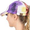 imageCC Ponycap Messy High Bun Ponytail Adjustable Mesh Trucker Baseball Cap HatCriss Cross Tie Dye Coral