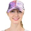 imageCC Ponycap Messy High Bun Ponytail Adjustable Mesh Trucker Baseball Cap HatCriss Cross Tie Dye Coral