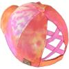 imageCC Ponycap Messy High Bun Ponytail Adjustable Mesh Trucker Baseball Cap HatCriss Cross Tie Dye Orange