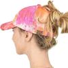 imageCC Ponycap Messy High Bun Ponytail Adjustable Mesh Trucker Baseball Cap HatCriss Cross Tie Dye Orange