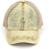 imageCC Ponycap Messy High Bun Ponytail Adjustable Mesh Trucker Baseball Cap HatDenimhoney Mustard