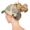 imageCC Ponycap Messy High Bun Ponytail Adjustable Mesh Trucker Baseball Cap HatDigital Camo Olive