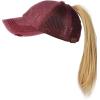 imageCC Ponycap Messy High Bun Ponytail Adjustable Mesh Trucker Baseball Cap HatDistressed Burgundy
