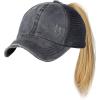 imageCC Ponycap Messy High Bun Ponytail Adjustable Mesh Trucker Baseball Cap HatDistressed Gray