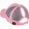 imageCC Ponycap Messy High Bun Ponytail Adjustable Mesh Trucker Baseball Cap HatDistressed Light Pink
