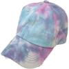 imageCC Ponycap Messy High Bun Ponytail Adjustable Mesh Trucker Baseball Cap HatDistressed Tie Dye Baby Pink