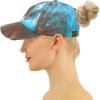 imageCC Ponycap Messy High Bun Ponytail Adjustable Mesh Trucker Baseball Cap HatDistressed Tie Dye Brown