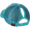 imageCC Ponycap Messy High Bun Ponytail Adjustable Mesh Trucker Baseball Cap HatDistressed Turquoise