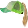 imageCC Ponycap Messy High Bun Ponytail Adjustable Mesh Trucker Baseball Cap HatDye Mint