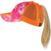 imageCC Ponycap Messy High Bun Ponytail Adjustable Mesh Trucker Baseball Cap HatDye Orange