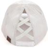 imageCC Ponycap Messy High Bun Ponytail Adjustable Mesh Trucker Baseball Cap HatEmbroidered Stitch Beige