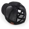 imageCC Ponycap Messy High Bun Ponytail Adjustable Mesh Trucker Baseball Cap HatGlitter Net Black