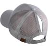 imageCC Ponycap Messy High Bun Ponytail Adjustable Mesh Trucker Baseball Cap HatGray