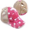 imageCC Ponycap Messy High Bun Ponytail Adjustable Mesh Trucker Baseball Cap HatHot Pink