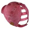 imageCC Ponycap Messy High Bun Ponytail Adjustable Mesh Trucker Baseball Cap HatLadder Berry