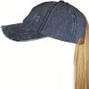 imageCC Ponycap Messy High Bun Ponytail Adjustable Mesh Trucker Baseball Cap HatLadder Navy
