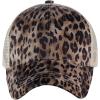 imageCC Ponycap Messy High Bun Ponytail Adjustable Mesh Trucker Baseball Cap HatLeopard
