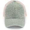 imageCC Ponycap Messy High Bun Ponytail Adjustable Mesh Trucker Baseball Cap HatLeopard Sage