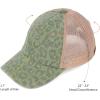 imageCC Ponycap Messy High Bun Ponytail Adjustable Mesh Trucker Baseball Cap HatLeopard Sage