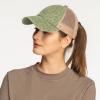 imageCC Ponycap Messy High Bun Ponytail Adjustable Mesh Trucker Baseball Cap HatLeopard Sage