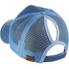 imageCC Ponycap Messy High Bun Ponytail Adjustable Mesh Trucker Baseball Cap HatLight Blue