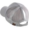 imageCC Ponycap Messy High Bun Ponytail Adjustable Mesh Trucker Baseball Cap HatLight Gray