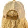 imageCC Ponycap Messy High Bun Ponytail Adjustable Mesh Trucker Baseball Cap HatMustard