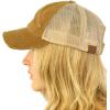 imageCC Ponycap Messy High Bun Ponytail Adjustable Mesh Trucker Baseball Cap HatMustard