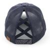 imageCC Ponycap Messy High Bun Ponytail Adjustable Mesh Trucker Baseball Cap HatPaisley Navy