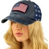 imageCC Ponycap Messy High Bun Ponytail Adjustable Mesh Trucker Baseball Cap HatPatch American Flag