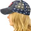 imageCC Ponycap Messy High Bun Ponytail Adjustable Mesh Trucker Baseball Cap HatPatch American Flag