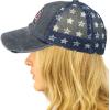 imageCC Ponycap Messy High Bun Ponytail Adjustable Mesh Trucker Baseball Cap HatPatch Usa