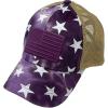 imageCC Ponycap Messy High Bun Ponytail Adjustable Mesh Trucker Baseball Cap HatPatch Usa Stars Purple