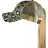 imageCC Ponycap Messy High Bun Ponytail Adjustable Mesh Trucker Baseball Cap HatSnake Print Natural