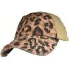 imageCC Ponycap Messy High Bun Ponytail Adjustable Mesh Trucker Baseball Cap HatStretch Leopard Dusty Rose