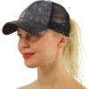 imageCC Ponycap Messy High Bun Ponytail Adjustable Mesh Trucker Baseball Cap HatTie Dye Black