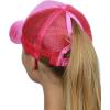 imageCC Ponycap Messy High Bun Ponytail Adjustable Mesh Trucker Baseball Cap HatTie Dye Hot Pink