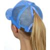 imageCC Ponycap Messy High Bun Ponytail Adjustable Mesh Trucker Baseball Cap HatTie Dye Light Blue