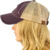 imageCC Ponycap Messy High Bun Ponytail Adjustable Mesh Trucker Baseball Cap HatViolet