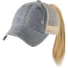 imageCC Ponycap Messy High Bun Ponytail Adjustable Mesh Trucker Baseball Cap HatWashed Grey