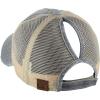 imageCC Ponycap Messy High Bun Ponytail Adjustable Mesh Trucker Baseball Cap HatWashed Grey