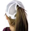 imageCC Ponycap Messy High Bun Ponytail Adjustable Mesh Trucker Baseball Cap HatWhite