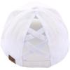 imageCC Ponycap Messy High Bun Ponytail Adjustable Mesh Trucker Baseball Cap HatWhite