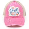 Distressed Beach Please  Pink