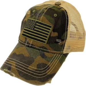 imageCC Ponycap Messy High Bun Ponytail Adjustable Mesh Trucker Baseball Cap HatAmerican Flag Camo Olive